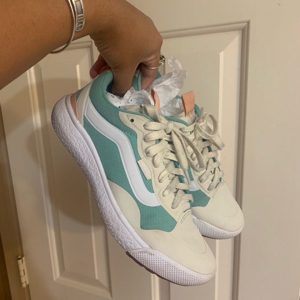 Vans Exo UltraRange sneakers in pink cream and blue